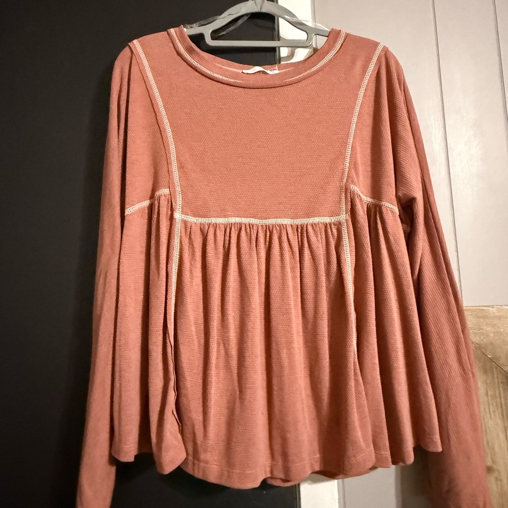 Ces Femme Terracotta Long Sleeve Top